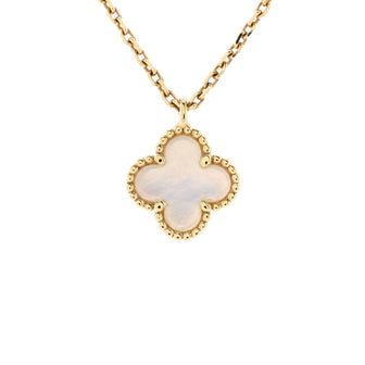Van Cleef & Arpels Sweet Alhambra Pendant Necklace 18K Yellow Gold and Mother of Pearl