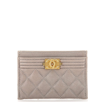 Chanel Boy Card Holder Quilted Caviar