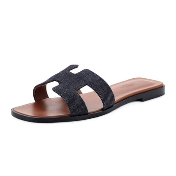 Hermes Women's Oran Sandals Denim