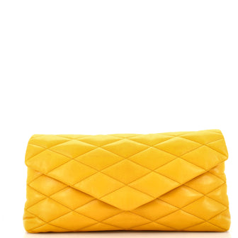 Saint Laurent Sade Puffer Envelope Clutch Quilted Leather Large
