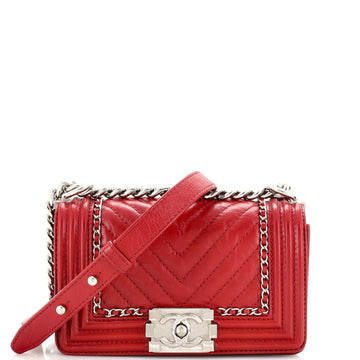 Chanel Jacket Boy Flap Bag Quilted Aged Calfskin Small