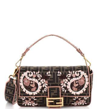Fendi Baguette NM Bag Embroidered Zucca Canvas Medium