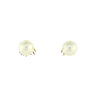 Christian Dior Tribales Fringe Stud Earrings Faux Pearl and Crystal Embellished Metal
