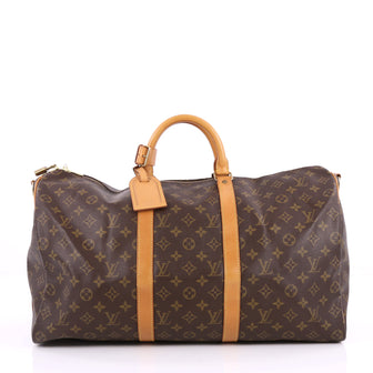 Louis Vuitton Keepall Bandouliere Bag Monogram Canvas 50 Brown