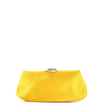 Chanel Camellia Clasp Clutch Satin with Crystals Small