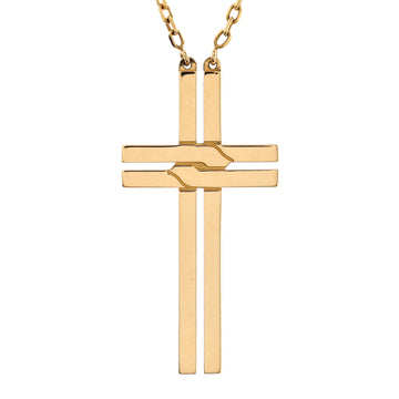 Cartier Cross Pendant Necklace 18K Yellow Gold