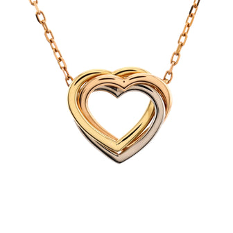 Cartier Trinity Heart Pendant Necklace 18K Tricolor Gold