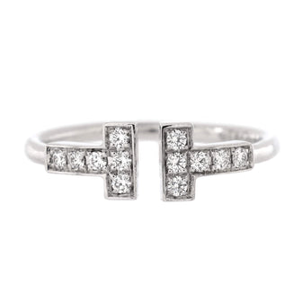 Tiffany & Co. T Wire Ring 18K White Gold with Diamonds
