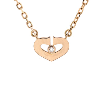 Cartier C Heart de Cartier Pendant Necklace 18K Rose Gold with Diamond XS