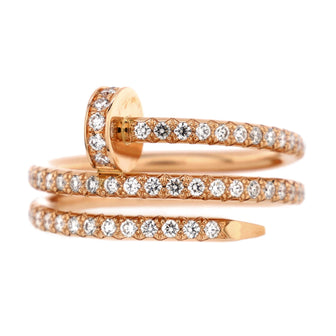 Cartier Juste un Clou Paved Double Ring 18K Rose Gold and Diamonds Small