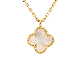 Van Cleef & Arpels Sweet Alhambra Pendant Necklace 18K Yellow Gold and Mother of Pearl