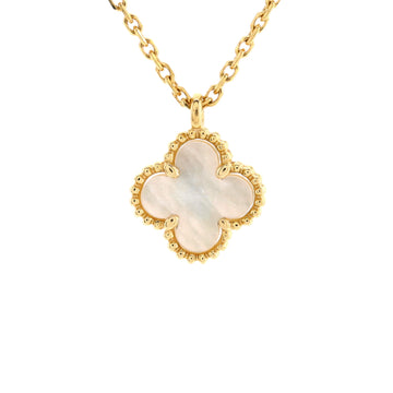 Van Cleef & Arpels Sweet Alhambra Pendant Necklace 18K Yellow Gold and Mother of Pearl
