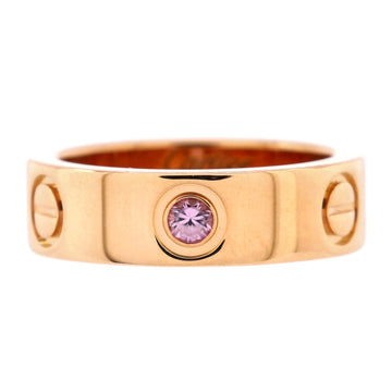 Cartier Love Band 1 Sapphire Ring 18K Rose Gold with Pink Sapphire