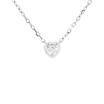 Cartier D'Amour Heart Pendant Necklace 18K White Gold with Diamond