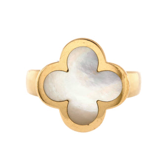 Van Cleef & Arpels Pure Alhambra Ring 18K Yellow Gold and Mother of Pearl