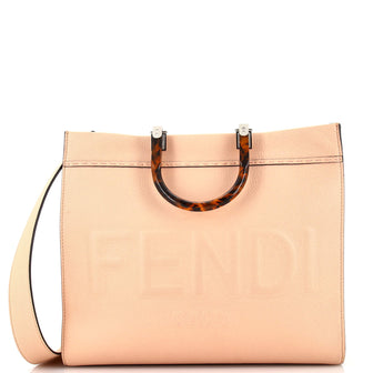 Fendi Sunshine Medium Leather Shopper Tote Bag In Pink
