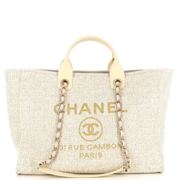 Chanel Deauville Tote Raffia with Glitter Detail Medium