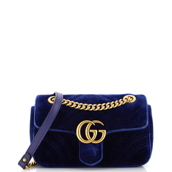 Gucci GG Marmont Flap Bag Matelasse Velvet Mini