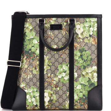 Gucci Convertible Tote Blooms Print GG Coated Canvas Tall