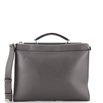 Fendi Peekaboo Fit Bag Leather with Zucca Embossed Leather Regular
