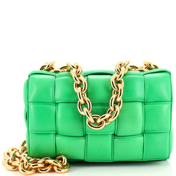 Bottega Veneta Cassette Chain Crossbody Bag Padded Maxi Intrecciato Leather