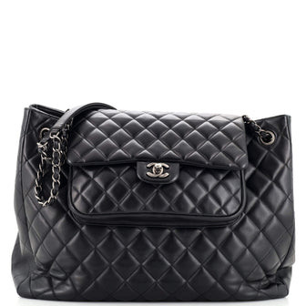 Chanel Classic Flap Shopping Tote Quilted Caviar Large
