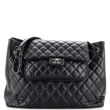 Chanel Classic Flap Shopping Tote Quilted Caviar Large