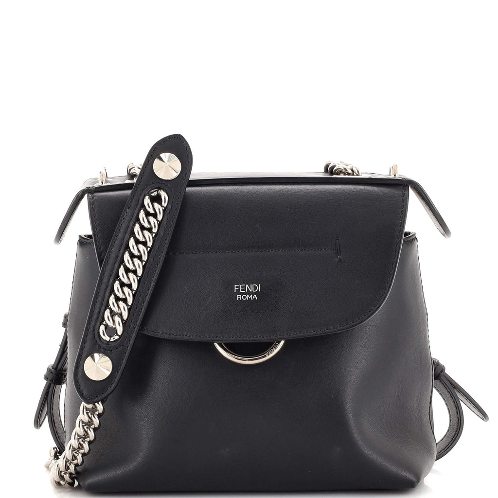 fendi back to school backpack mini Fendi Back to School Backpack Leather Mini Black 224646177