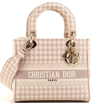Christian Dior Lady D-Lite Bag Houndstooth Canvas Medium