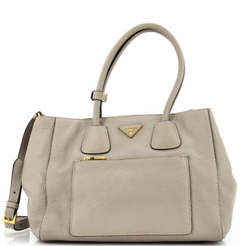 Prada Front Pocket Wing Convertible Tote Vitello Daino