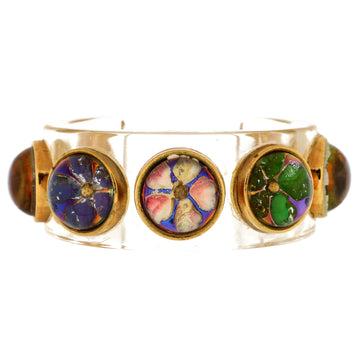 Chanel Domed Flowers Cuff Bracelet Resin with Metal