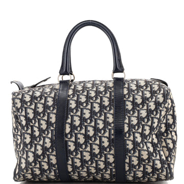 Christian Dior Vintage Trotter Boston Bag Diorissimo Canvas Medium
