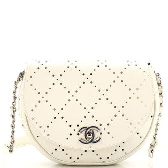 Chanel Saddle Bag Perforated Caviar Medium