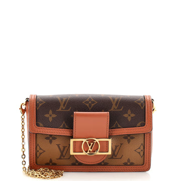 Louis Vuitton Dauphine Chain Wallet Reverse Monogram Canvas