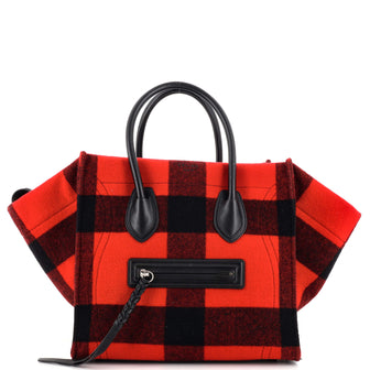 Celine Phantom Bag Tartan Wool Medium