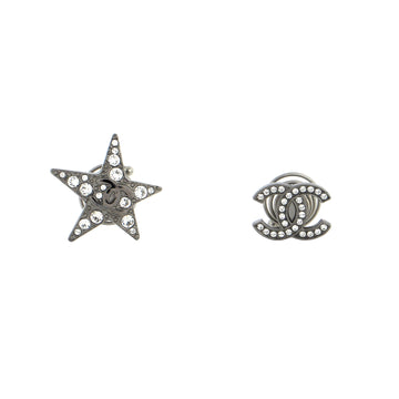 Chanel CC Star Spiral Hair Pin Set Metal with Crystals