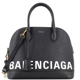 Balenciaga Logo Ville Bag Leather Medium
