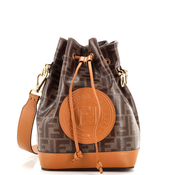 Fendi Mon Tresor Bucket Bag Zucca Coated Canvas Small