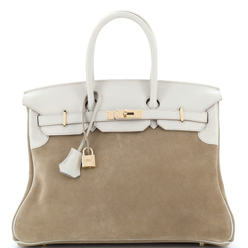 Hermes Birkin Handbag Grey Grizzly with Evergrain with Gold Hardware 35