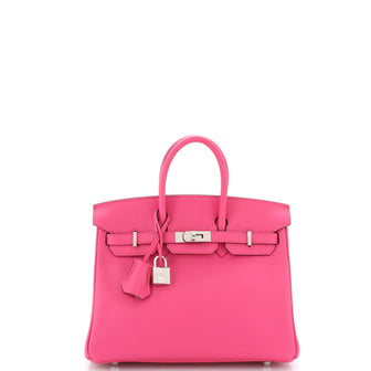 Hermes Birkin Handbag Pink Jonathan with Palladium Hardware 25