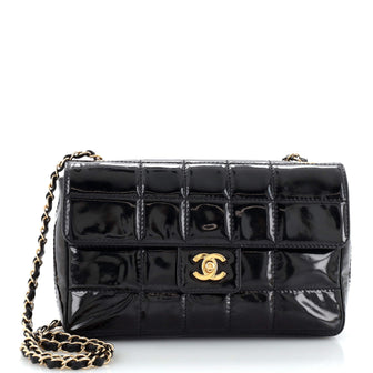 Chanel Chocolate Bar Flap Bag Quilted Patent Medium