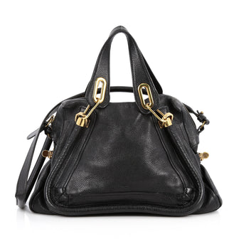 Chloe Paraty Top Handle Bag Leather Medium Black 2246503