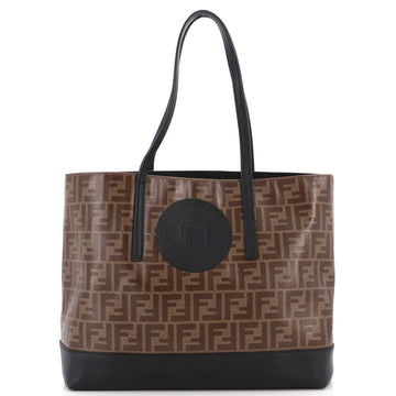Fendi FF Logo Stamp Shopping Tote Zucca Coated Canvas Medium