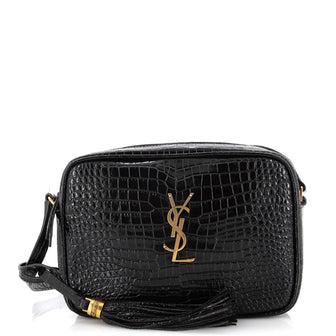 Saint Laurent Lou Camera Bag Crocodile Embossed Leather Small