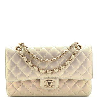 Chanel Classic Double Flap Bag Quilted Iridescent Lambskin Medium