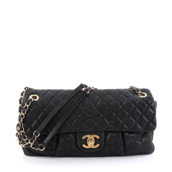 Chanel Chic Quilt Flap Bag Quilted Iridescent Calfskin Medium Black