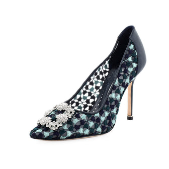 Manolo Blahnik Women's Hangisi Pumps Lace 105