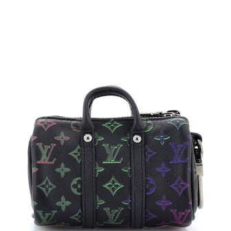 Louis Vuitton Mini Keepall Bag Charm And Key Holder Spotlight Rainbow  Monogram Leather Black 2247101
