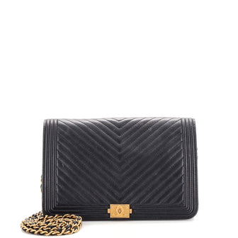 Chanel Boy Wallet on Chain Chevron Calfskin