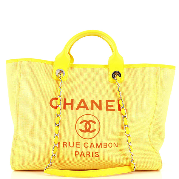 Deauville tote Chanel Yellow in Cotton - 32312118